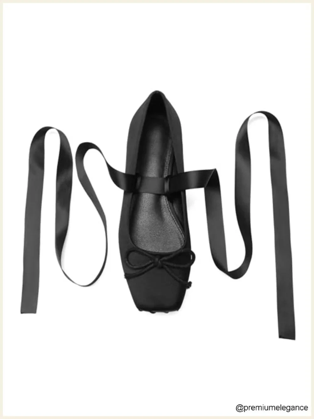 Detachable Ribbon Satin Ballet Flats Square Toe Cushioned Insole Non-Slip